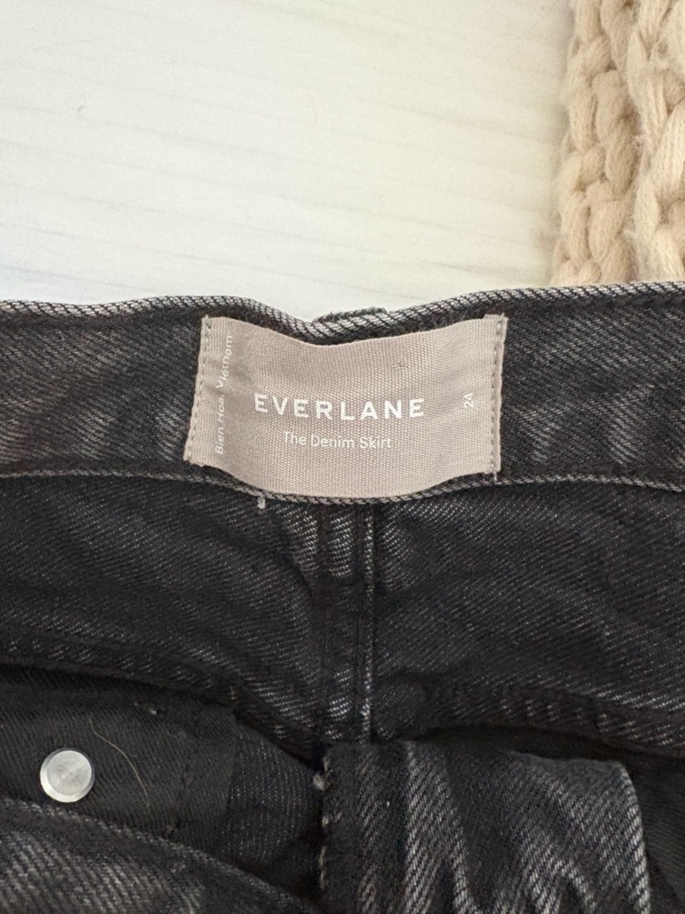 Everlane Black Denim Pencil Skirt